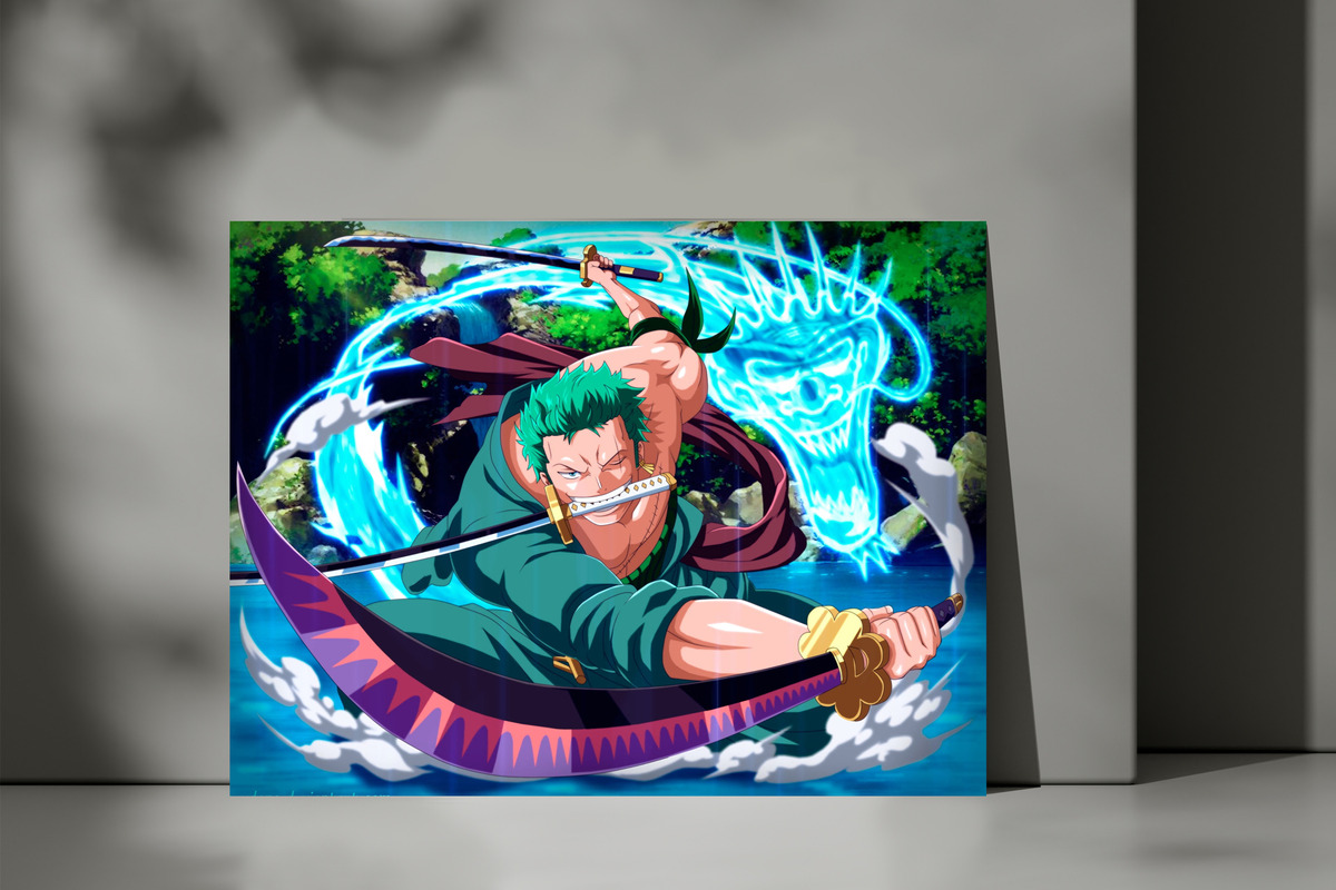 Cuadro 242 One Piece, Roronoa Zoro 40x53 Mdf Memoestampados - Imagen 3