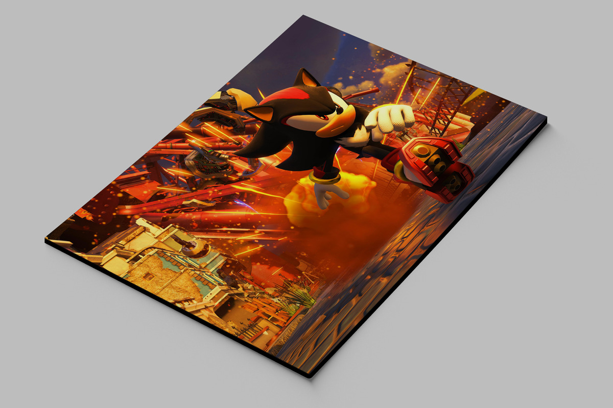 Cuadro Shadow The Hedgehog 167 40x53 Mdf Memoestampados - Imagen 2