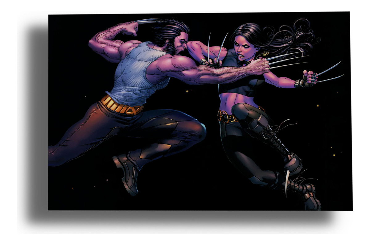 Cuadro Wolverine Marvel 352 30x40 Lienzo Memoestampados