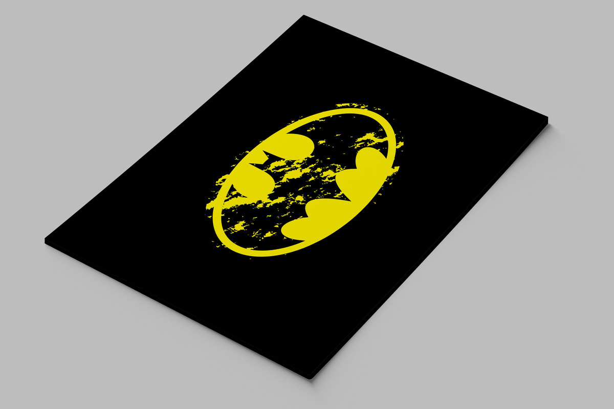 Cuadro Logo Batman 78 40x53 Mdf Memoestampados - Imagen 2