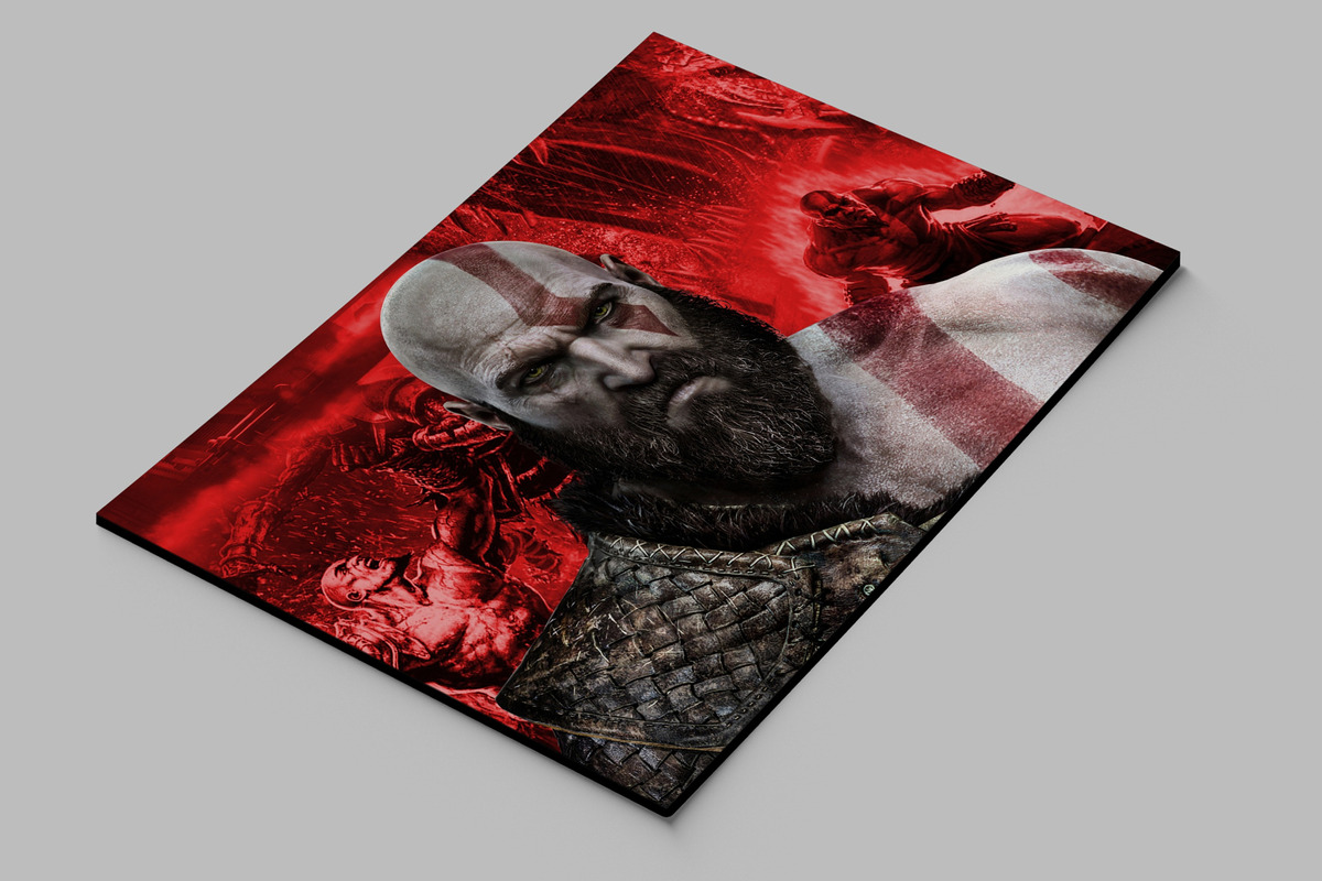 Cuadro 189 God Of War Kratos 50x70 Mdf Memoestampados - Imagen 2