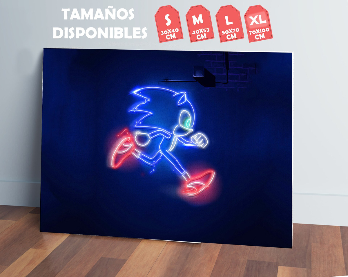 Cuadro Sonic The Hedgehog 166 40x53 Mdf Memoestampados - Imagen 2
