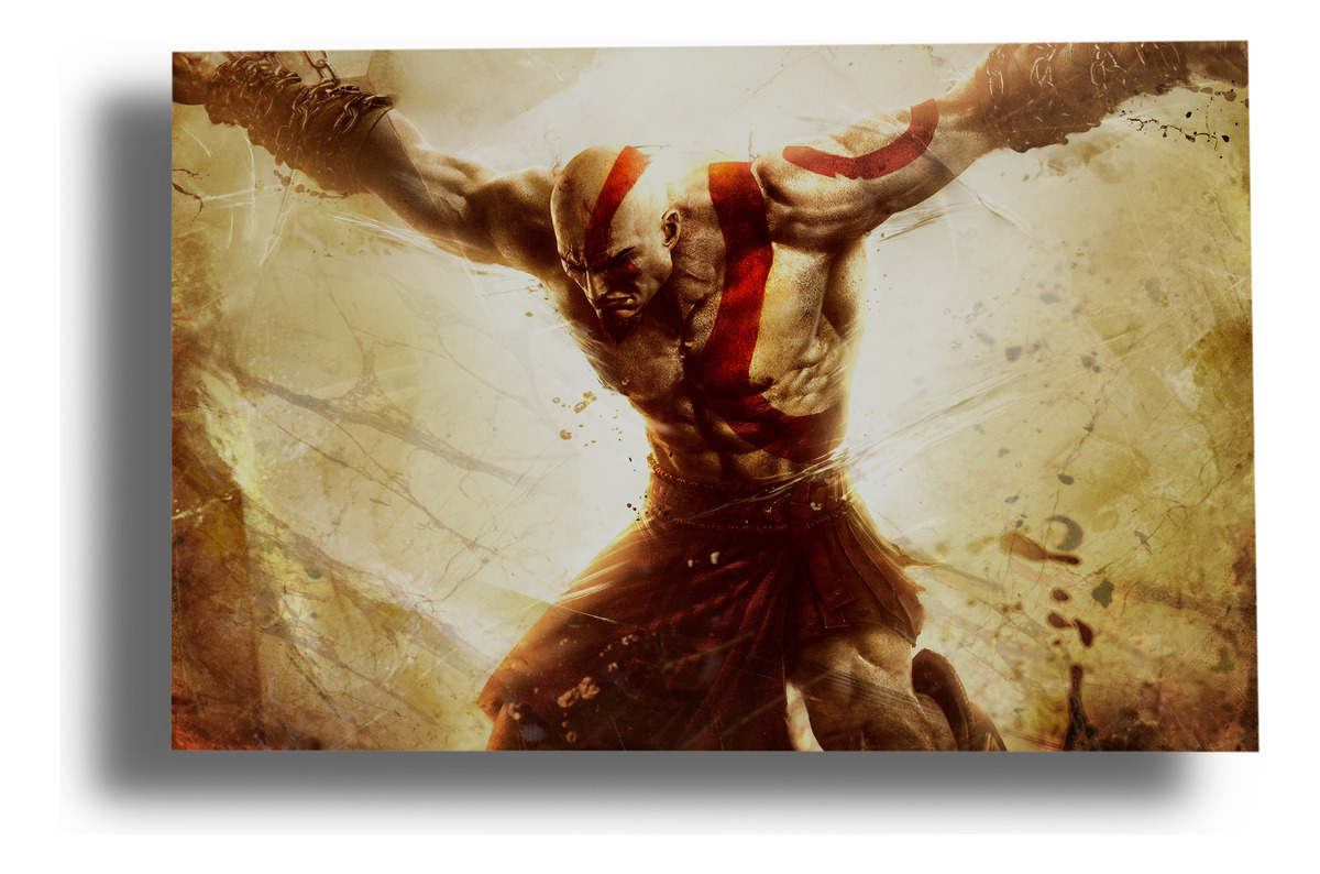 Cuadro God Of War Kratos 187 40x53 Mdf Memoestampados