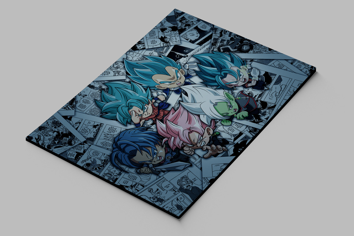 Cuadro Dragon Ball Super Chibi 124 40x53 Mdf Memoestampados - Imagen 2