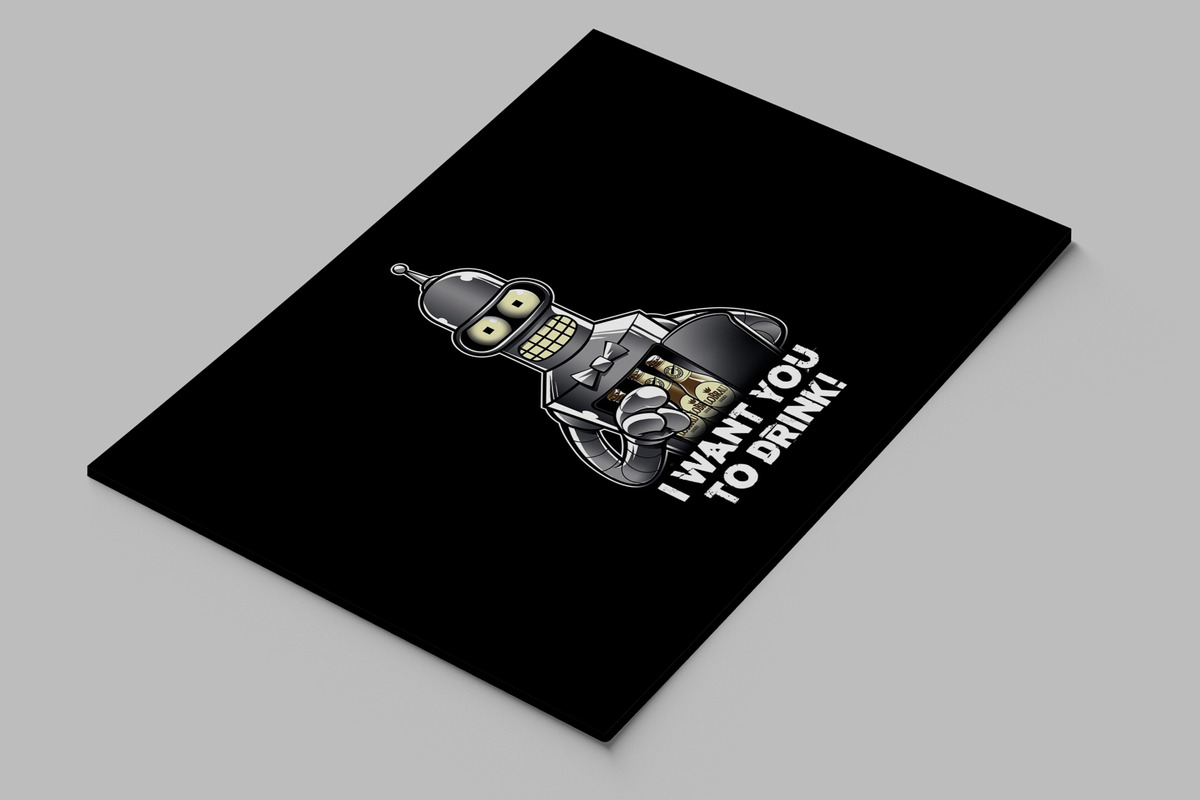 Cuadro Bender Futurama 85 30x40 Mdf Memoestampados - Imagen 2