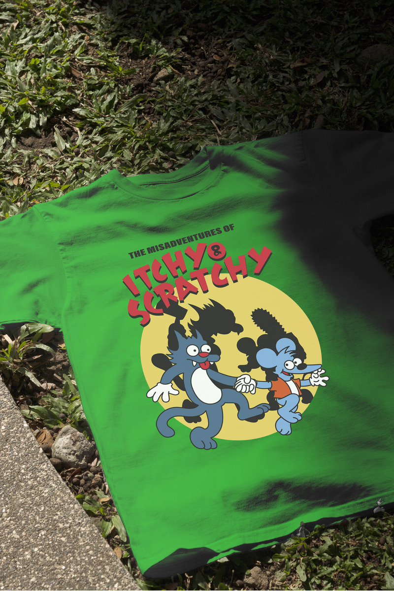 Remera: The Misadventures Of Itchy _ Scratchy Memoestampados - Imagen 15