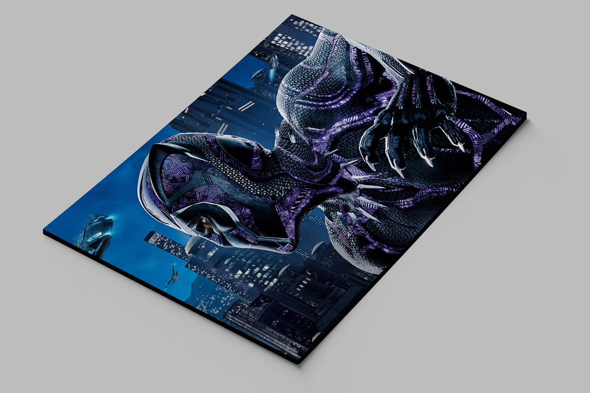 Cuadro Pantera Negra Marvel 346 70x100 Mdf Memoestampados - Imagen 2