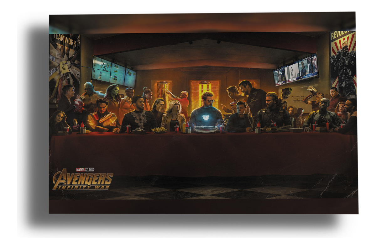 Cuadro Avenger Ultima Cena 69 30x40 Mdf Memoestampados