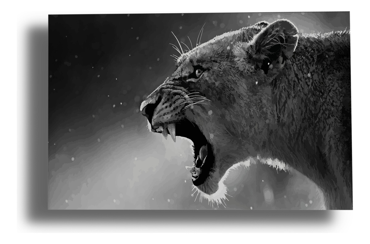 Cuadro Leon 591 40x53 Mdf Memoestampados