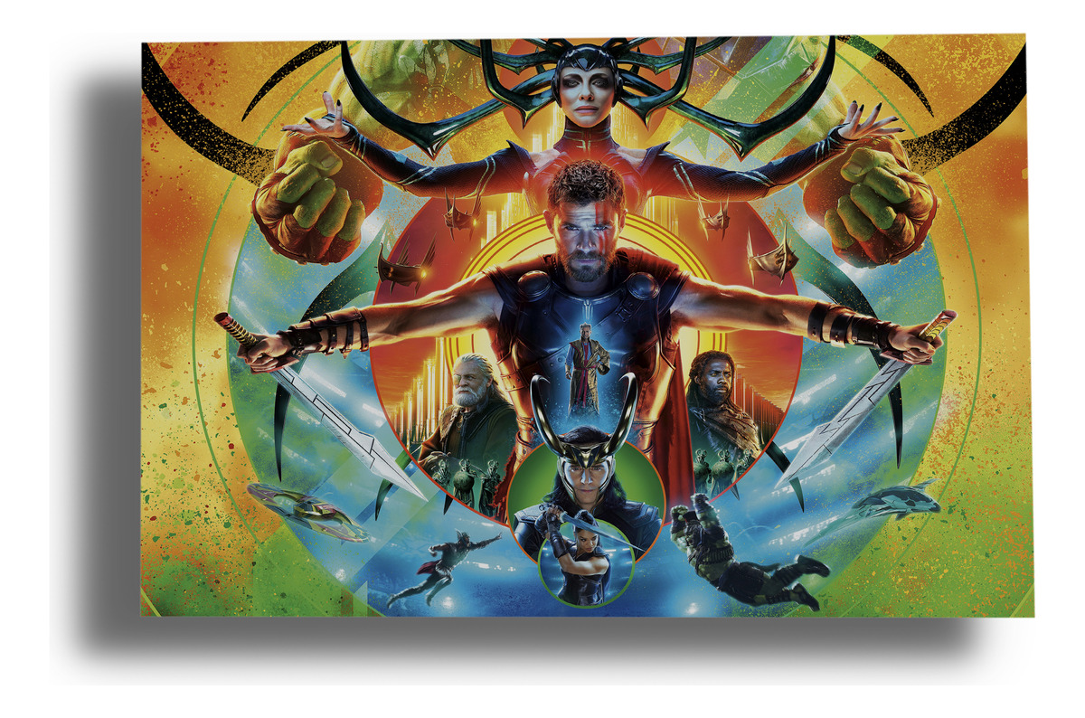 Cuadro Thor Ragnarok 415 30x40 Mdf Memoestampados
