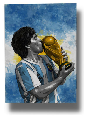 Cuadro Diego Maradona 450 40x53 Mdf Memoestampados