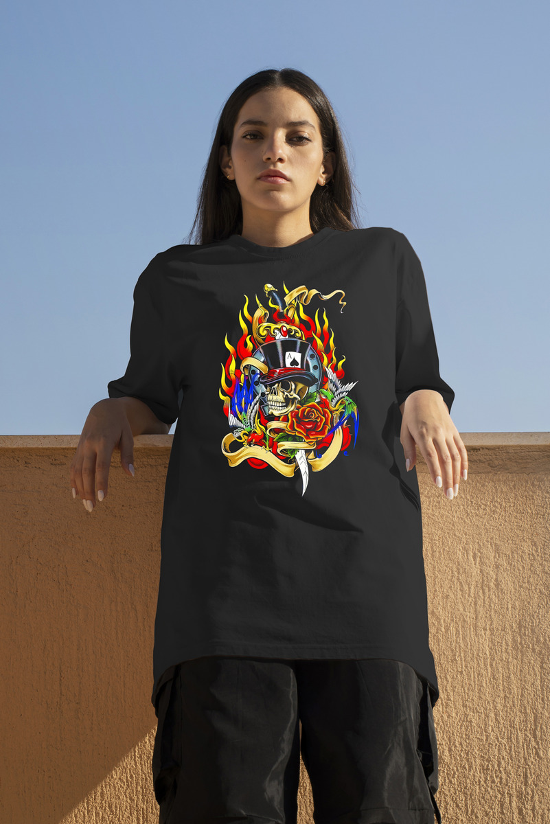 Remera: Calavera Poker Memoestampados