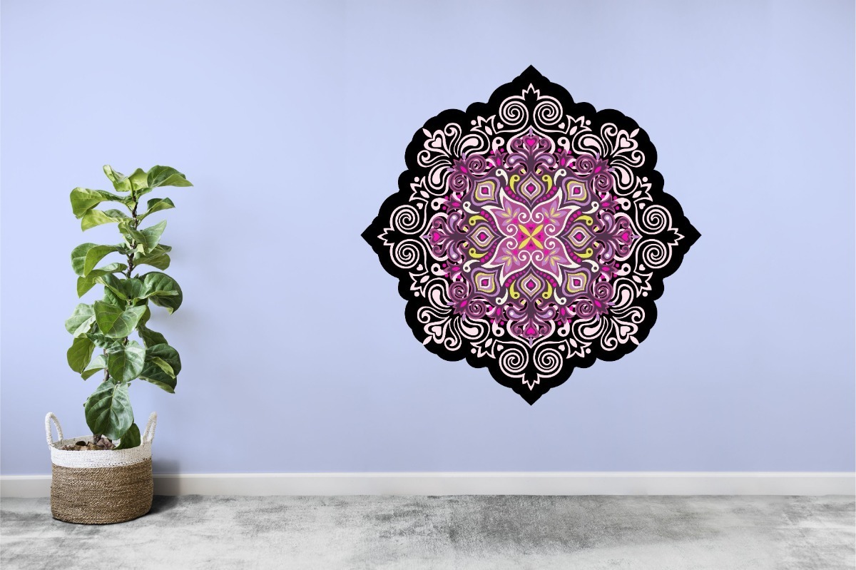 Vinilo Impreso Y Troquelado. Diseño Mandala 6 Tamaño 70 Cm,