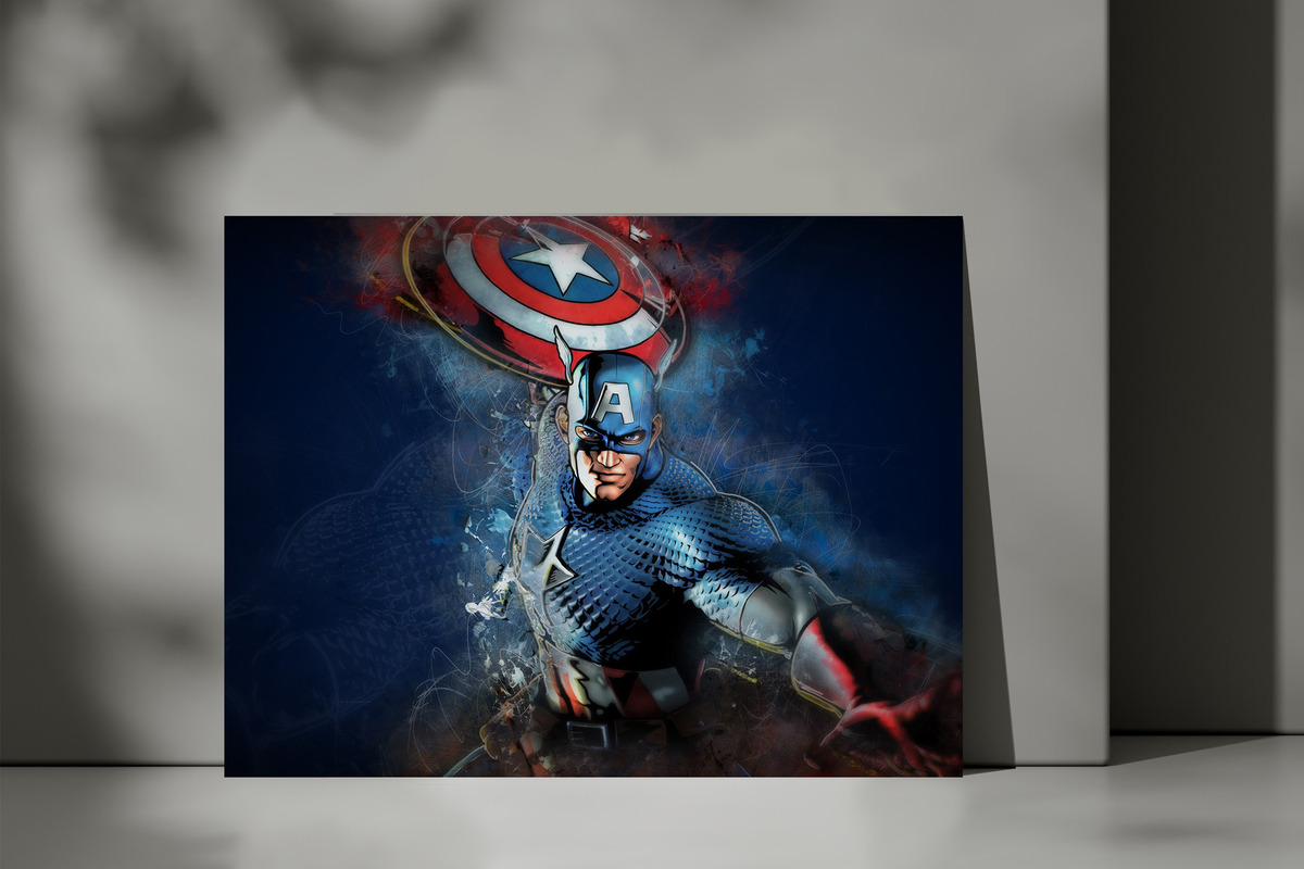 Cuadro Capitan America Marvel 105 30x40 Mdf Memoestampados - Imagen 3