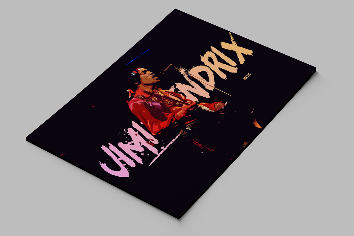 Cuadro 326 Jimi Hendrix 2 70x100 Mdf Memoestampados - Imagen 2