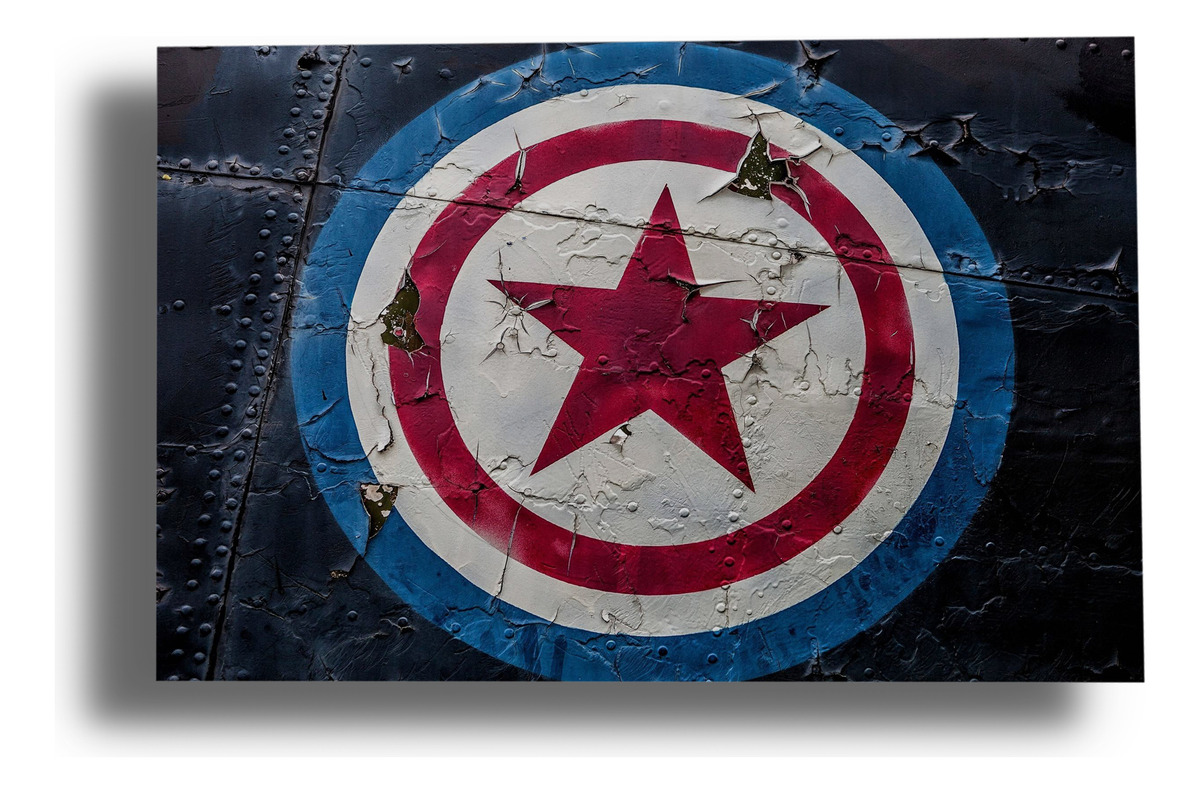 Cuadro Capitan America Marvel 350 70x100 Mdf Memoestampados