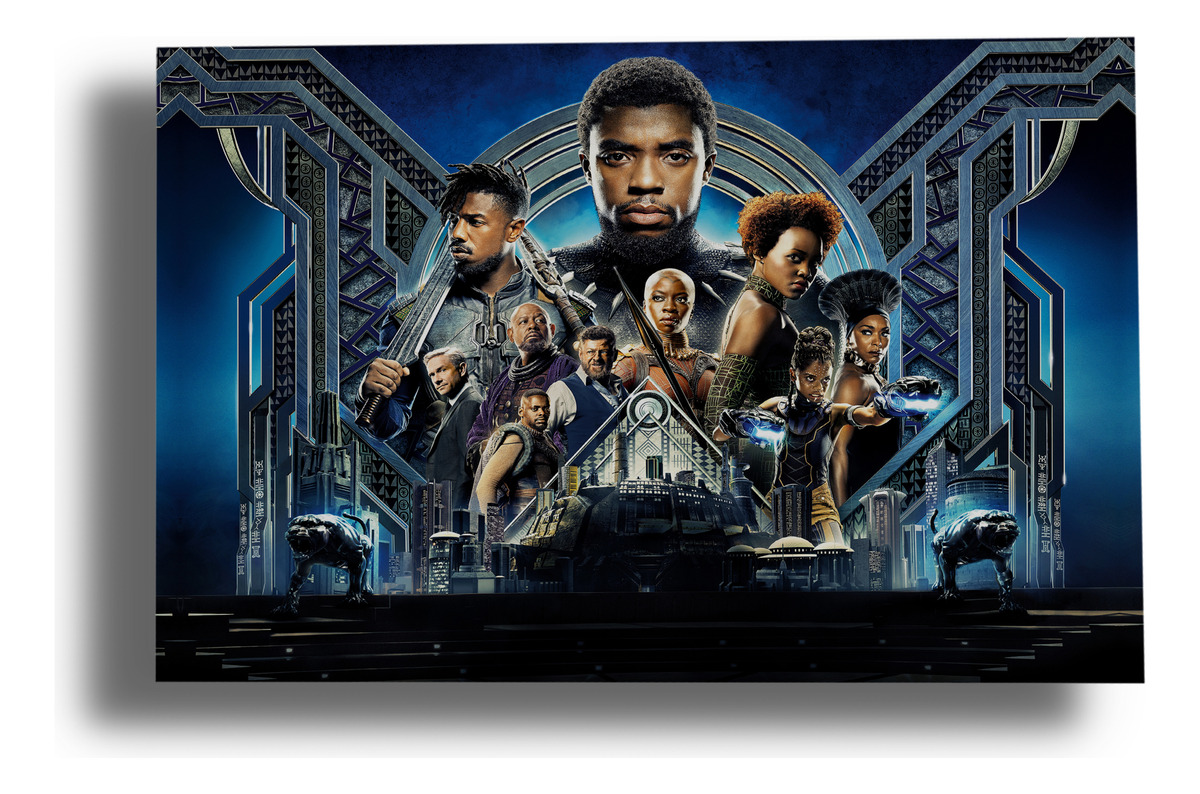 Cuadro Black Panther 395 70x100 Mdf Memoestampados