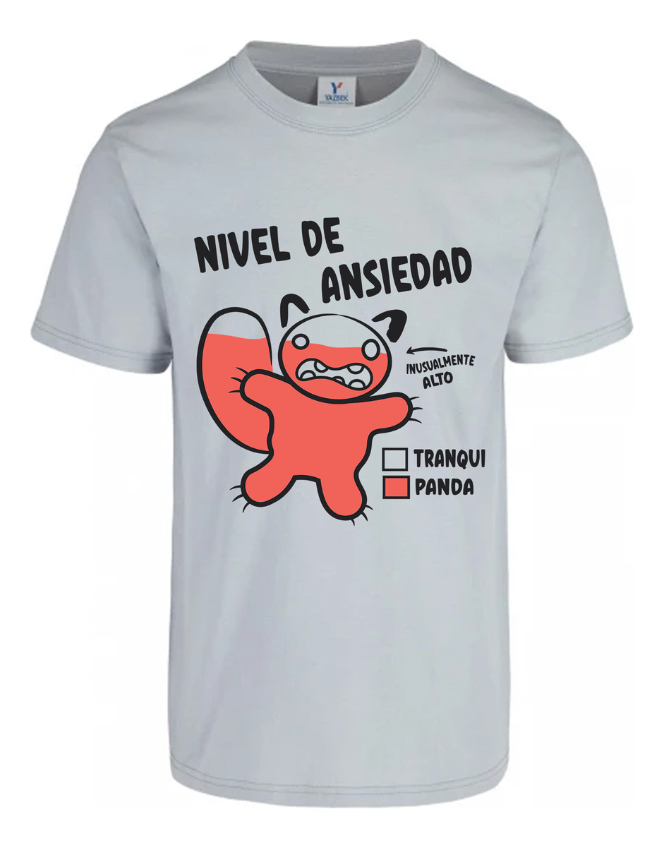 Remera: Nivel De Ansiedad Panda Memoestampados - Imagen 15