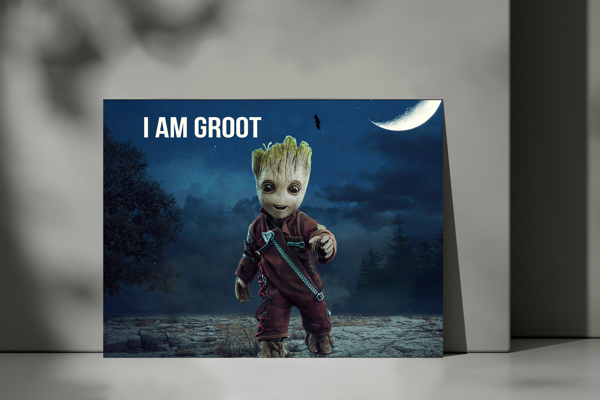 Cuadro Baby Groot Halloween 74 40x53 Mdf Memoestampados - Imagen 3