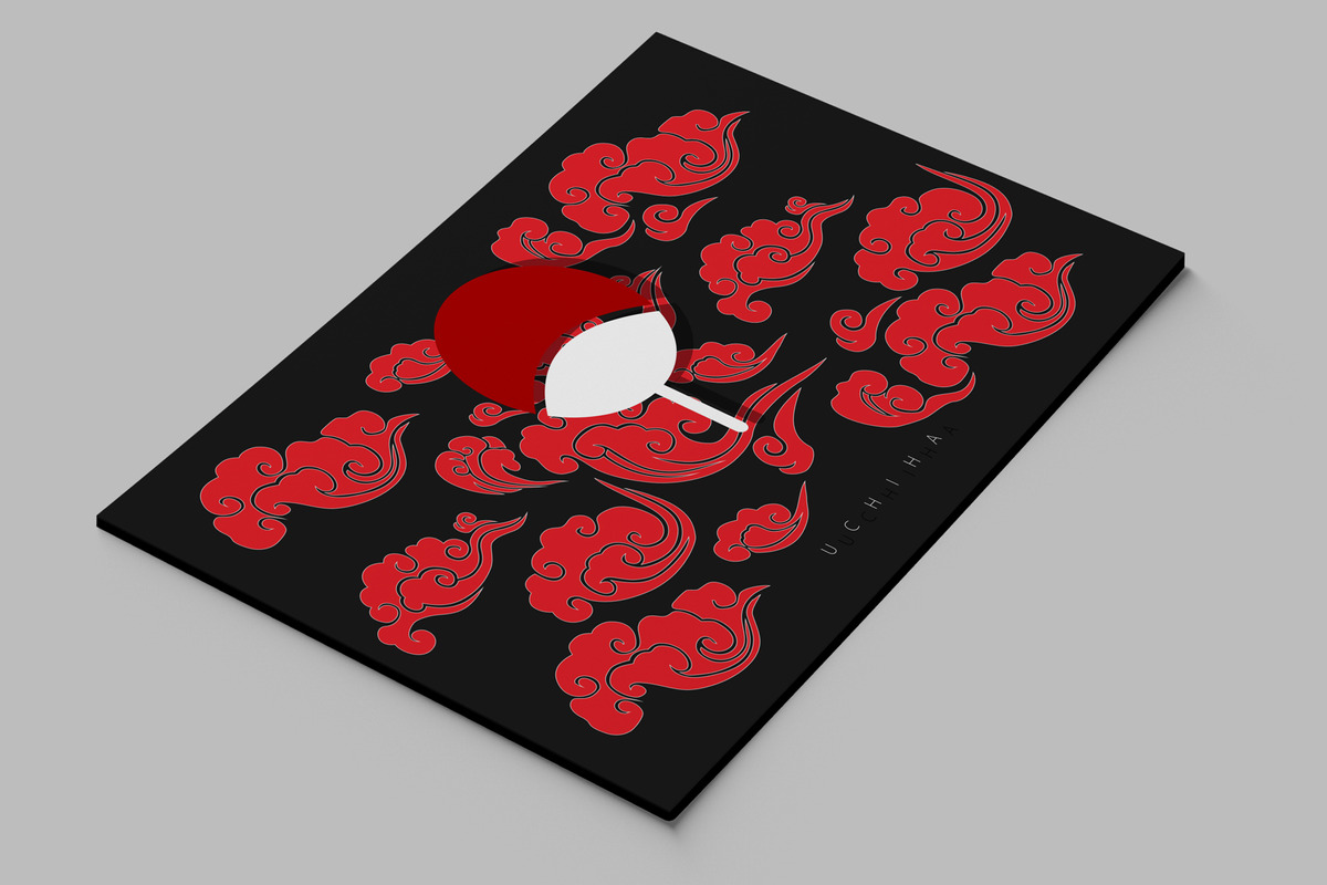 Cuadro Clan Uchiha, Naruto 16 50x70 Mdf Memoestampados - Imagen 2