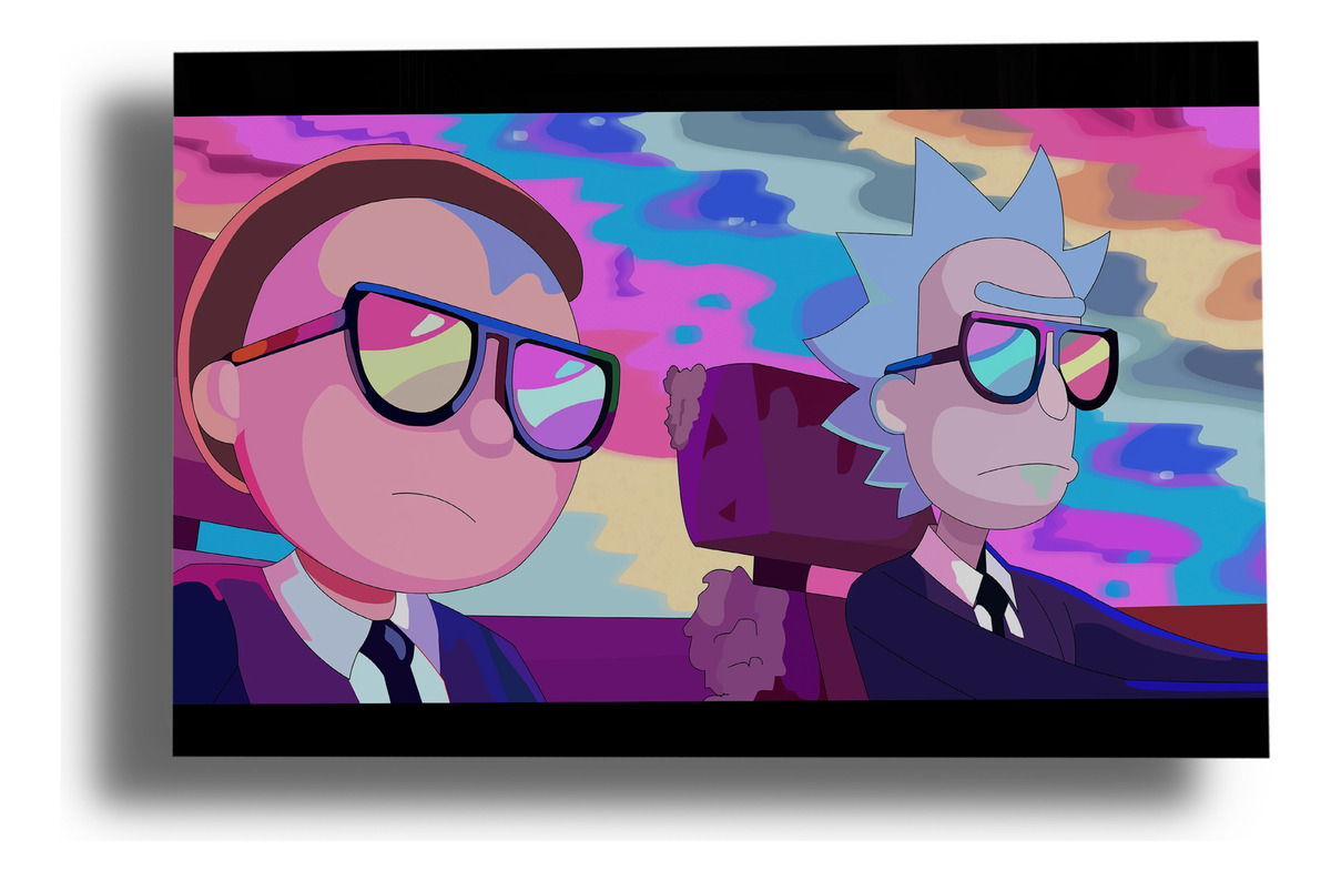 Cuadro 250 Rick Y Morty 70x100 Mdf Memoestampados