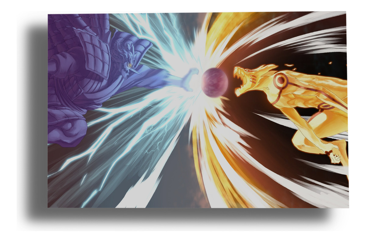 Cuadro Sasuke Y Naruto Kurama 51 30x40 Mdf Memoestampados
