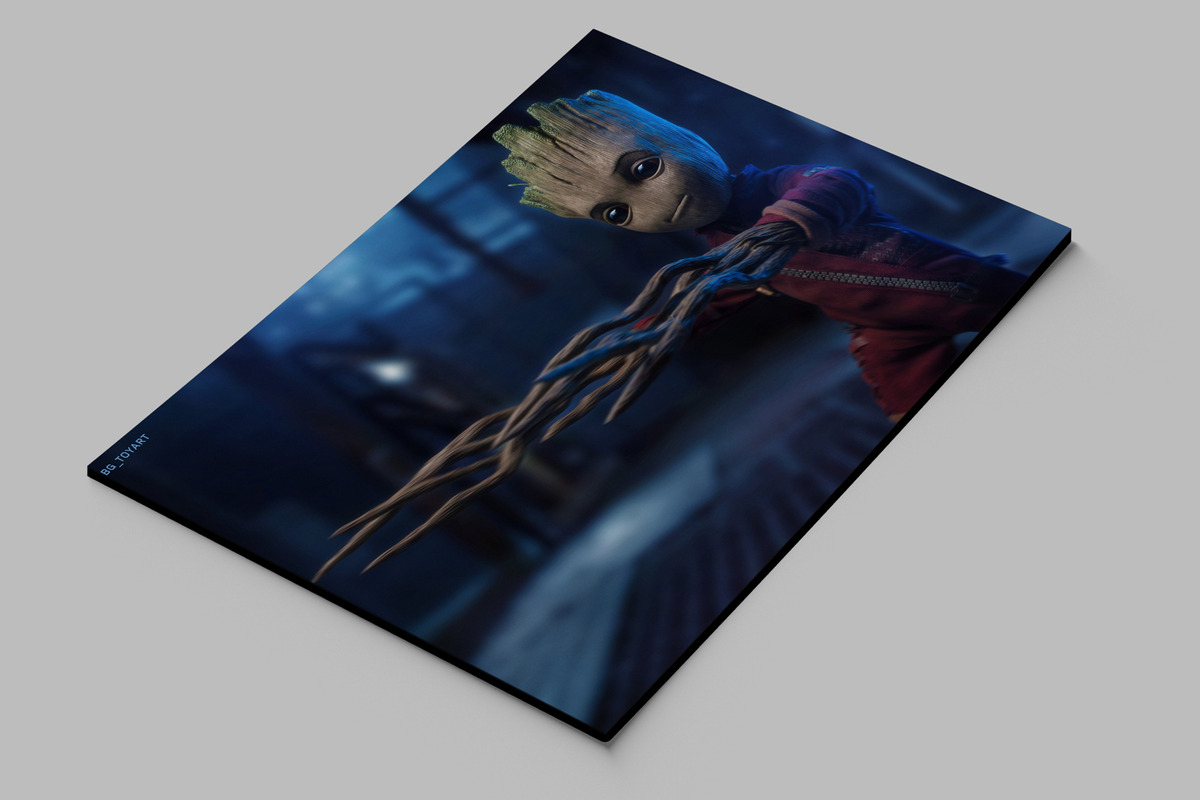 Cuadro Baby Groot Guardianes 72 40x53 Mdf Memoestampados - Imagen 2