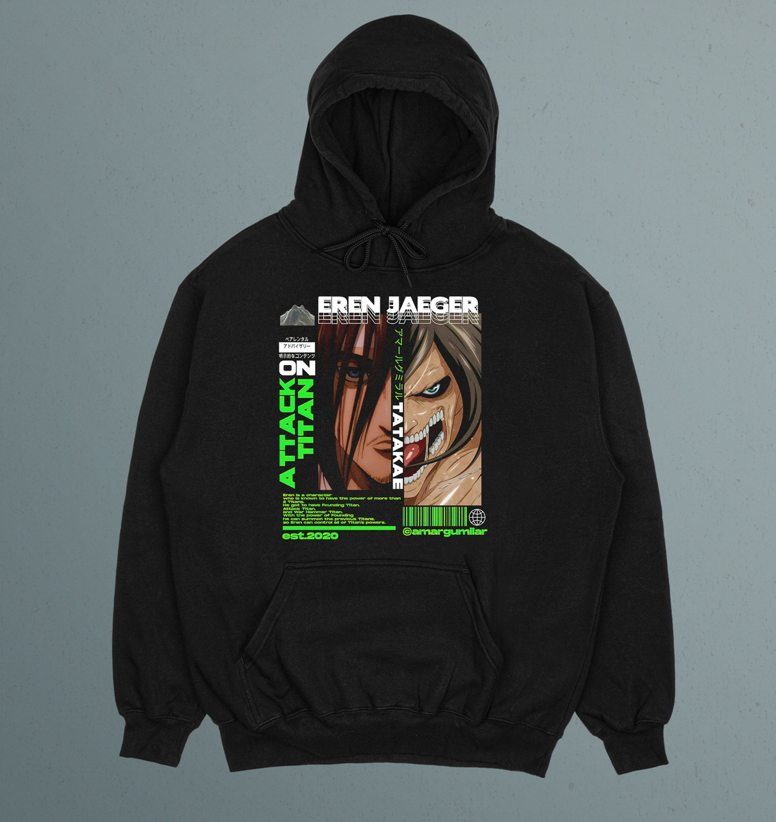 Canguro: Attack On Titan Eren Anime Memoestampados - Imagen 2