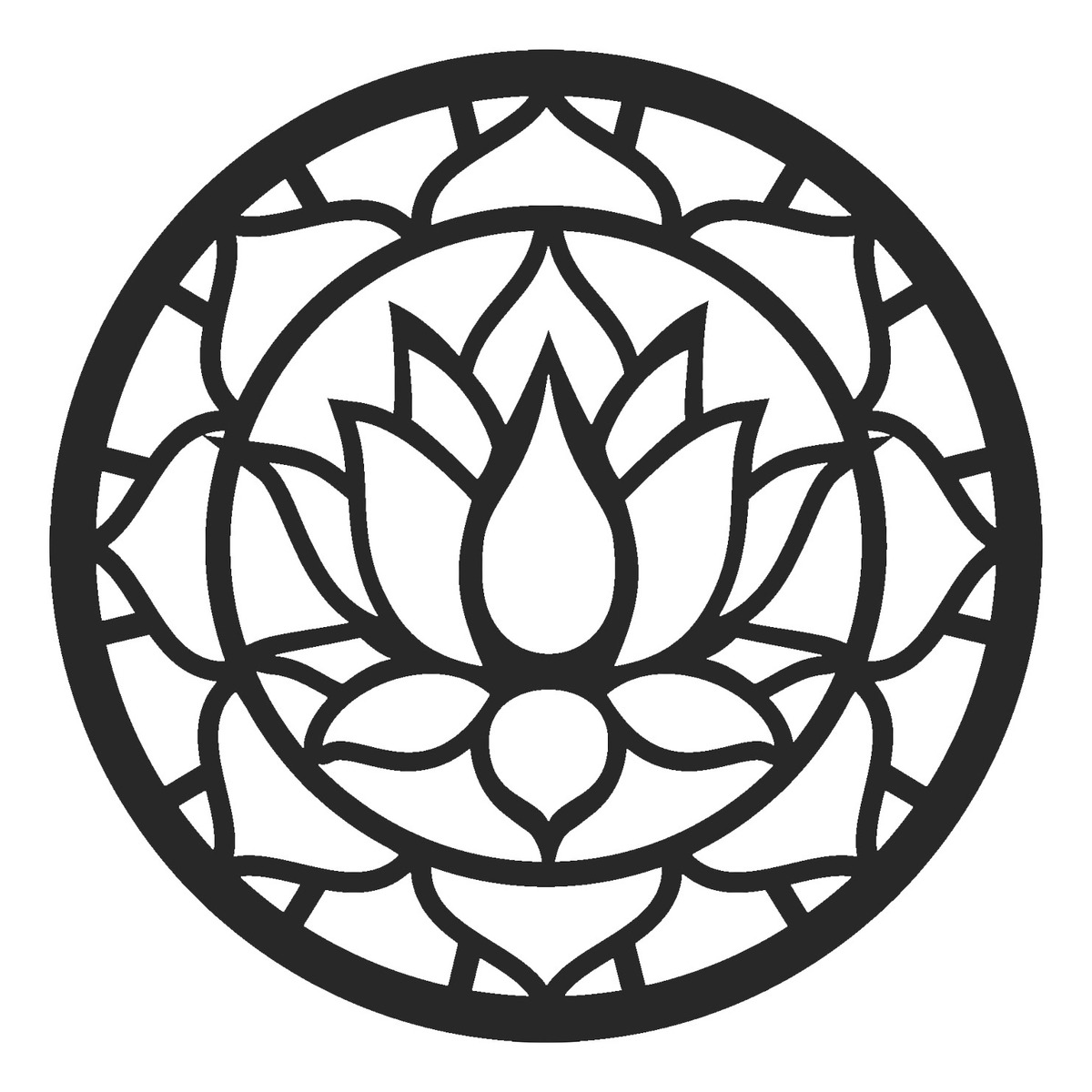 Cuadro Madera Calada 3mm Mandala 10 35x35cm