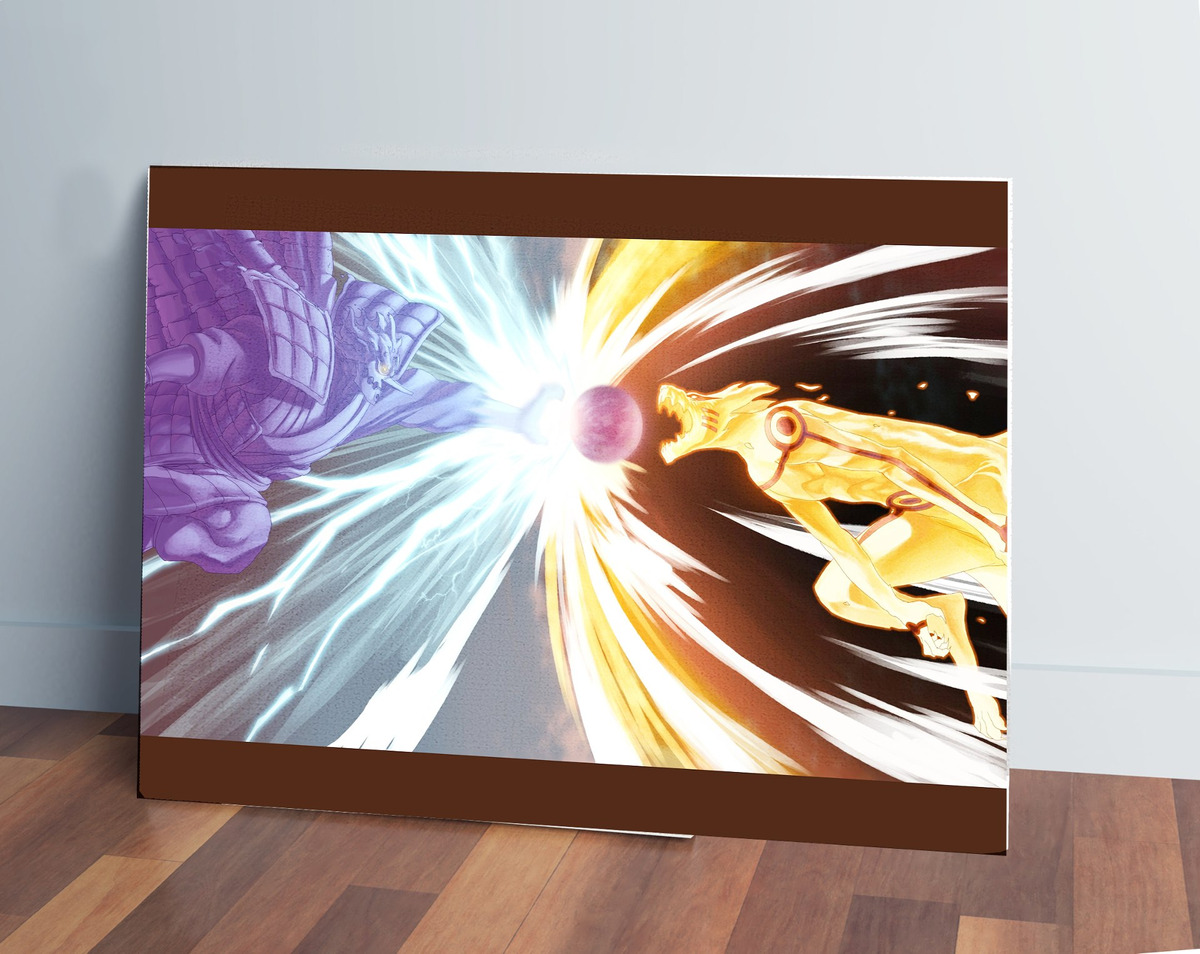 Cuadro Sasuke Y Naruto Kurama 51 70x100 Mdf Memoestampados