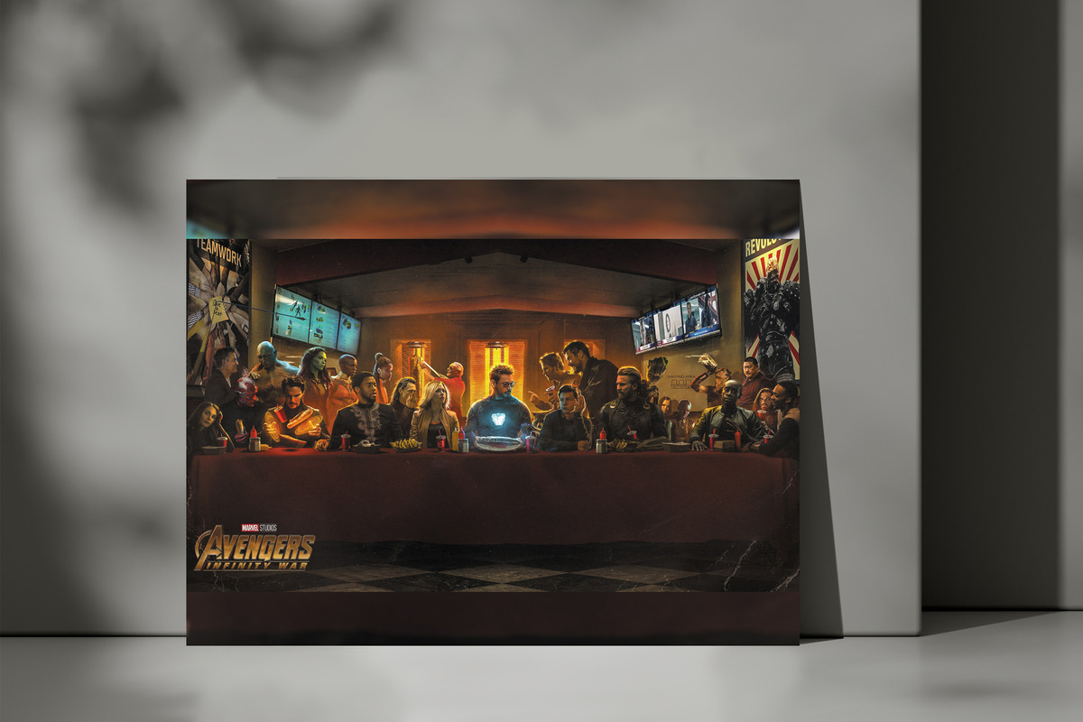 Cuadro Avenger Ultima Cena 69 30x40 Mdf Memoestampados - Imagen 3