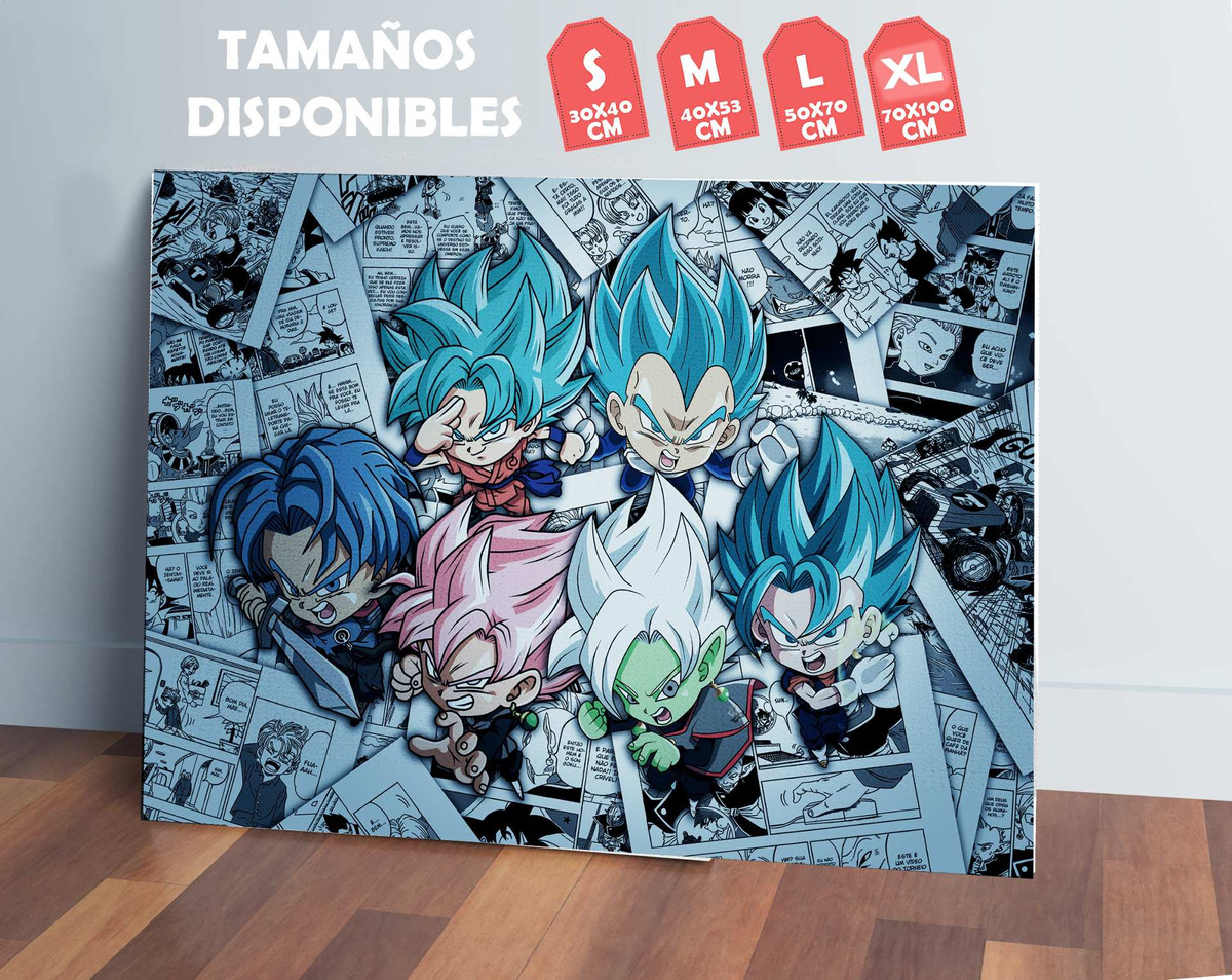 Cuadro Dragon Ball Super Chibi 124 70x100 Mdf Memoestampados - Imagen 2