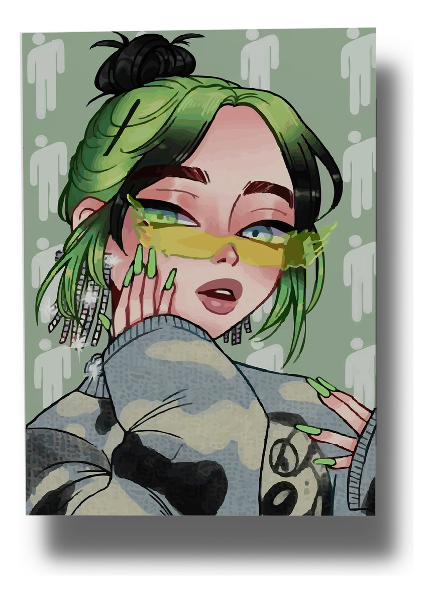 Cuadro Billie Eilish 506 70x100 Mdf Memoestampados