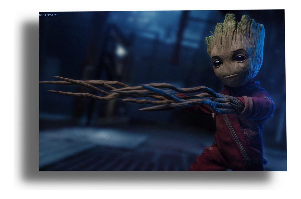 Cuadro Baby Groot Guardianes 72 40x53 Mdf Memoestampados