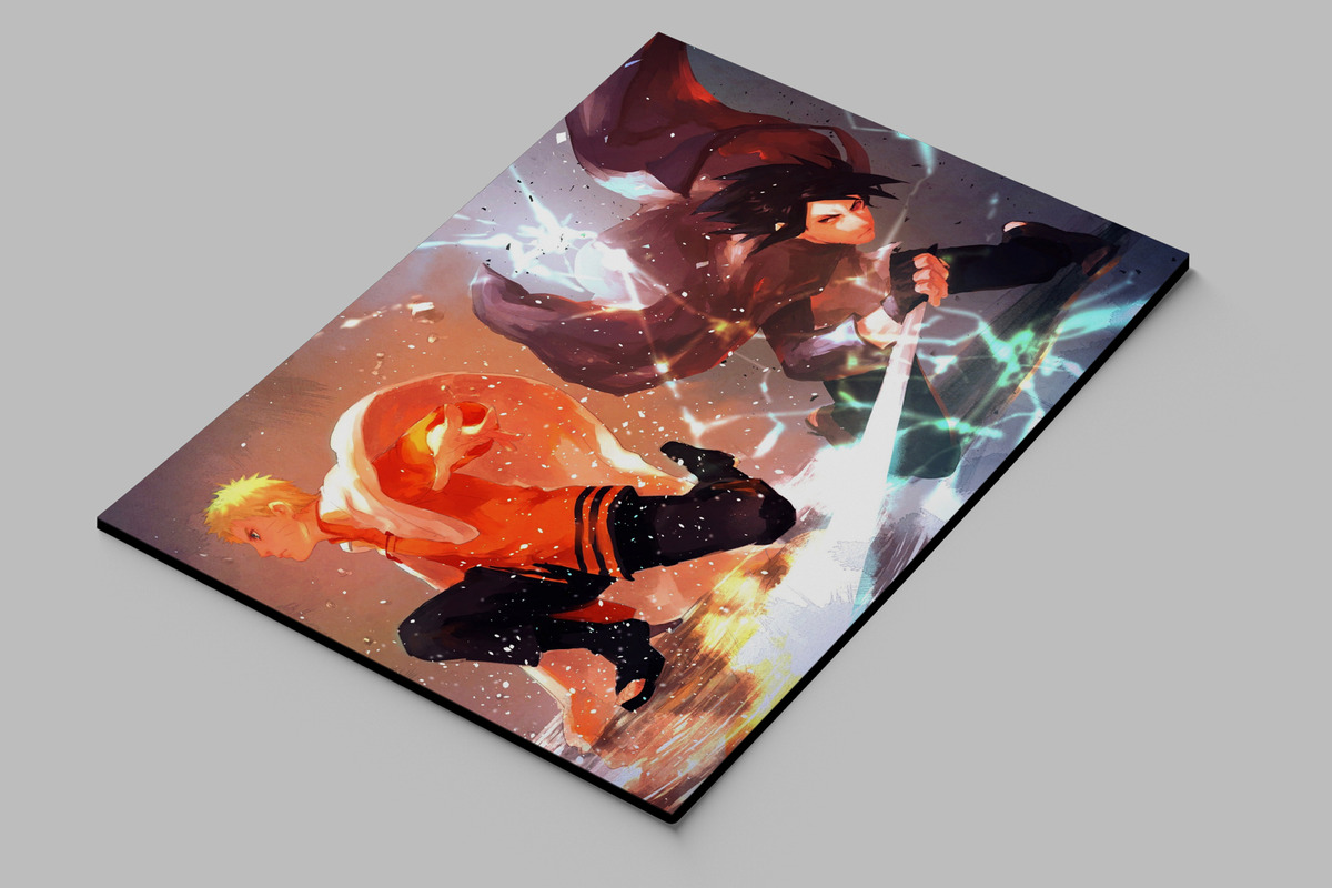 Cuadro Naruto And Sasuke 36 30x40 Mdf Memoestampados - Imagen 2