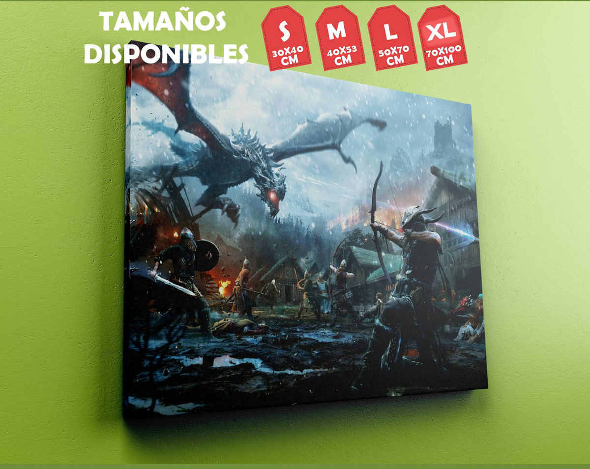 Cuadro The Elder Scrolls Legend 70x100 Lienzo Memoestampados - Imagen 2