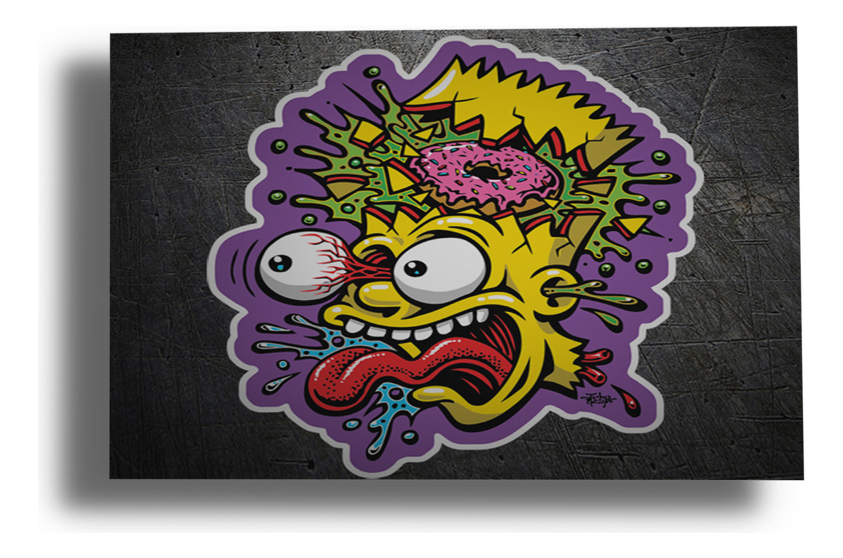 Cuadro Bart Simpson 496 30x40 Mdf Memoestampados