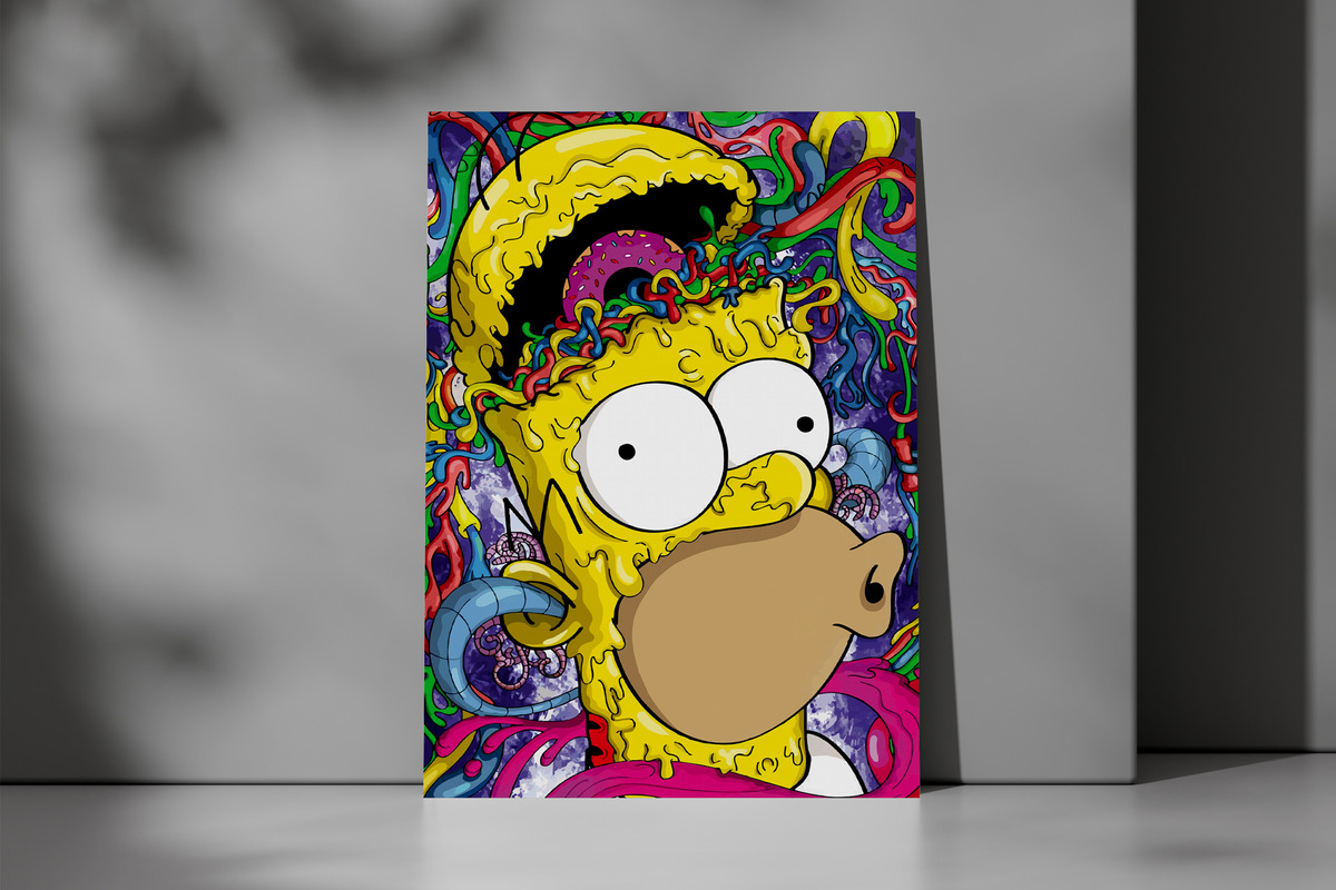 Cuadro Homero Simpson 497 70x100 Mdf Memoestampados - Imagen 3