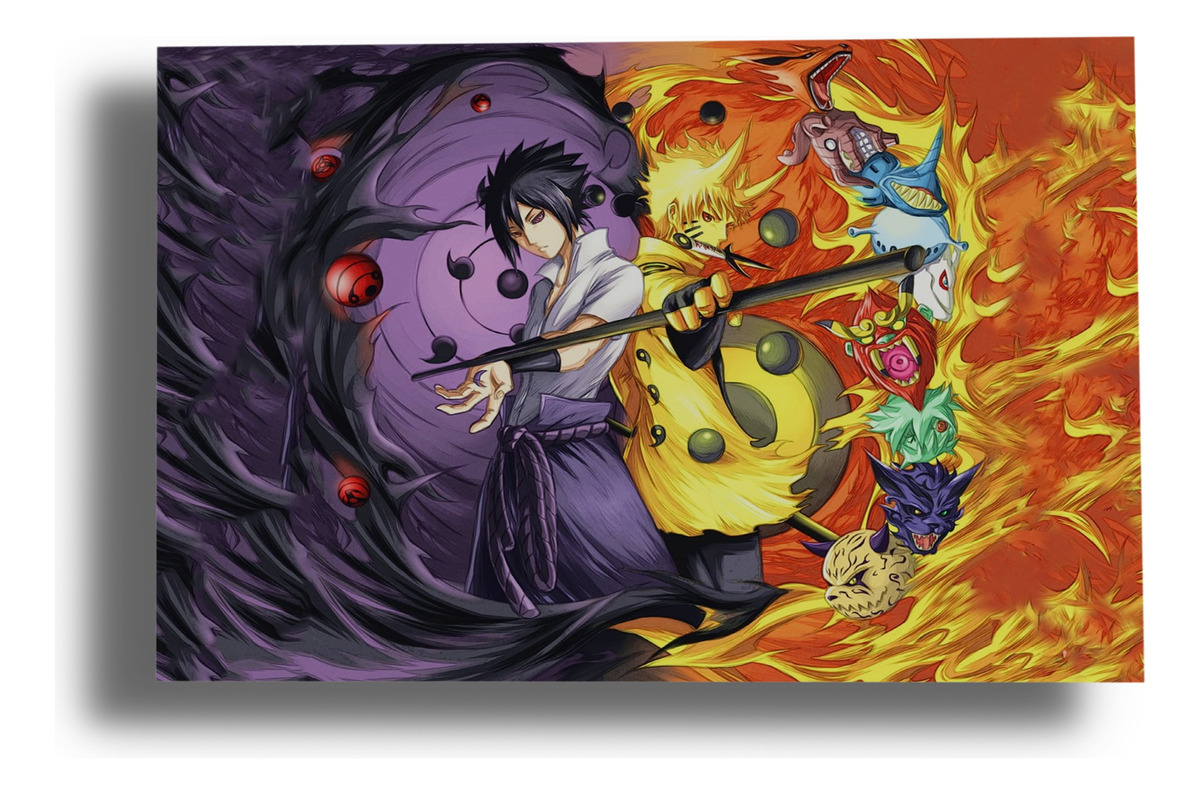 Cuadro Naruto, Sasuke Shippuuden 06 40x53 Mdf Memoestampados