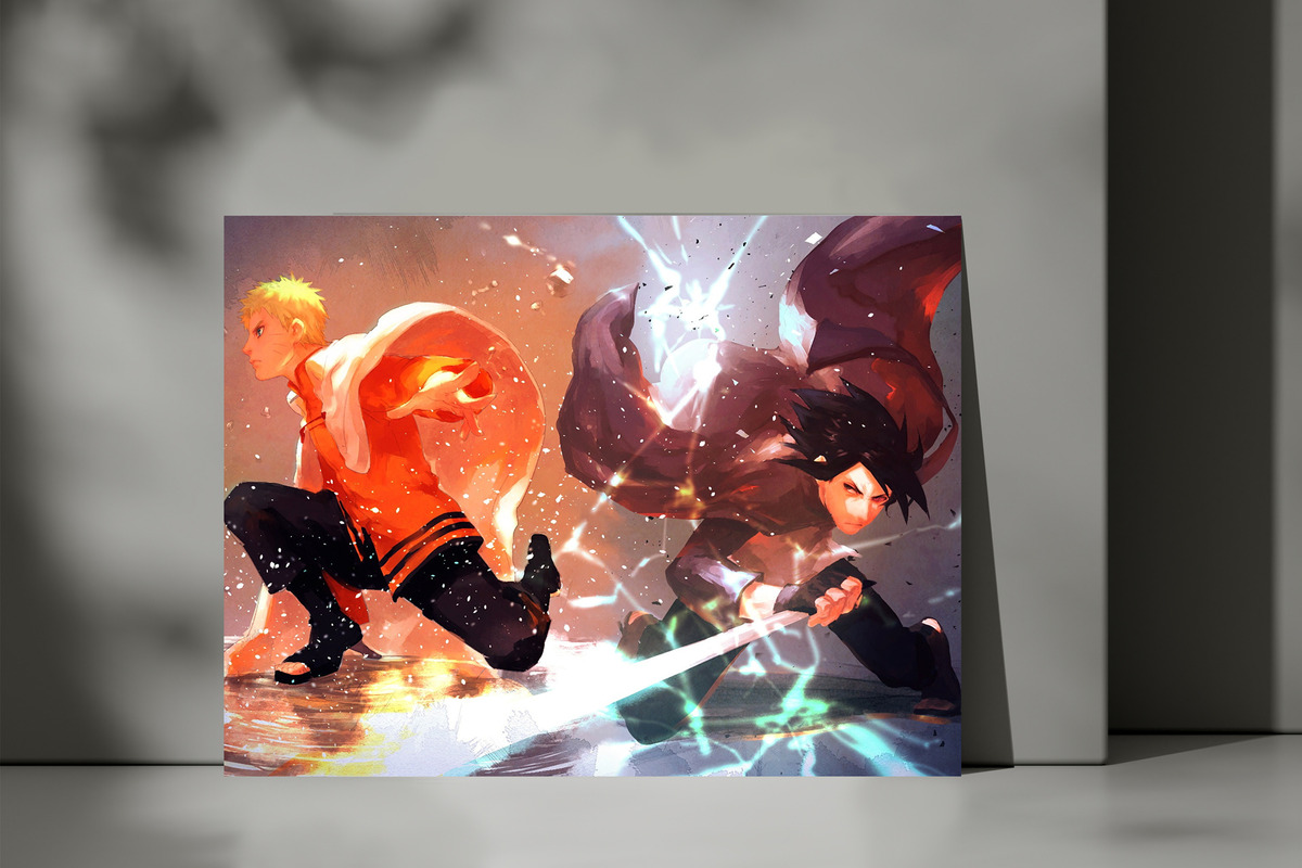Cuadro Naruto And Sasuke 36 30x40 Mdf Memoestampados - Imagen 3