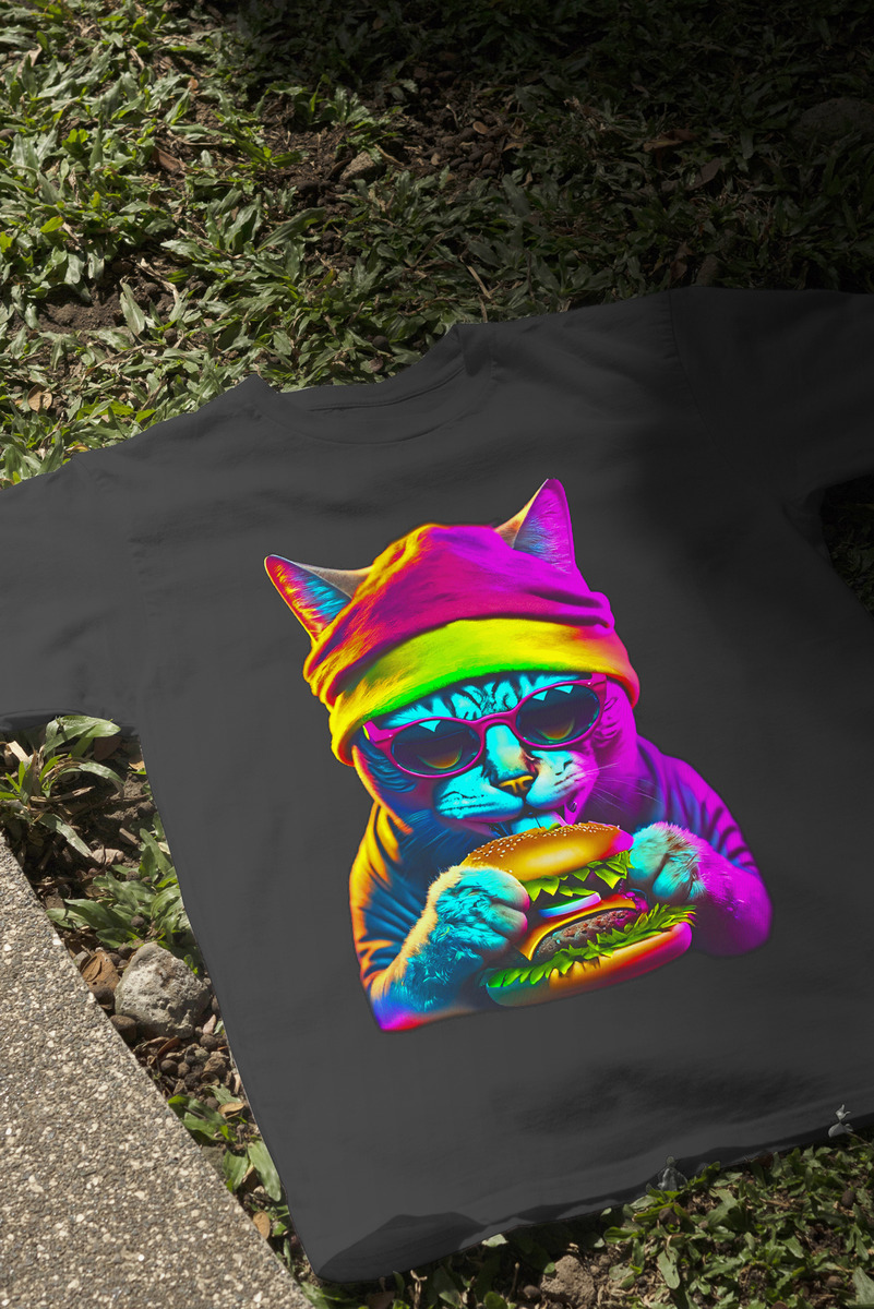 Remera: Gato Hamburguesa Memoestampados - Imagen 3