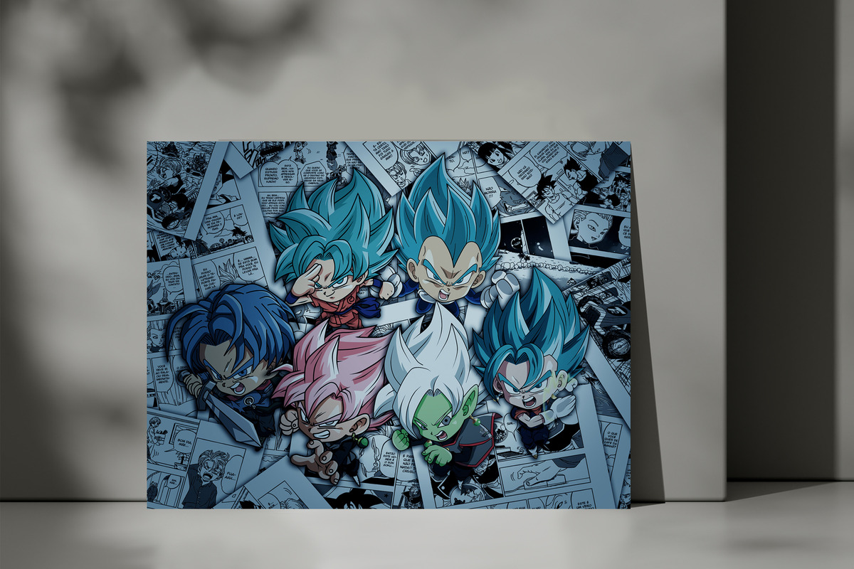 Cuadro Dragon Ball Super Chibi 124 40x53 Mdf Memoestampados - Imagen 3