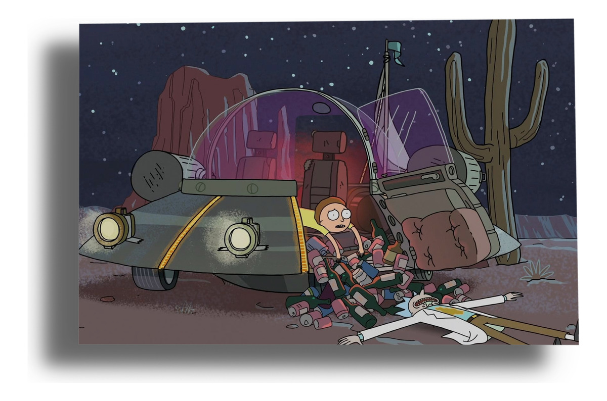 Cuadro 231 Rick Y Morty 50x70 Mdf Memoestampados