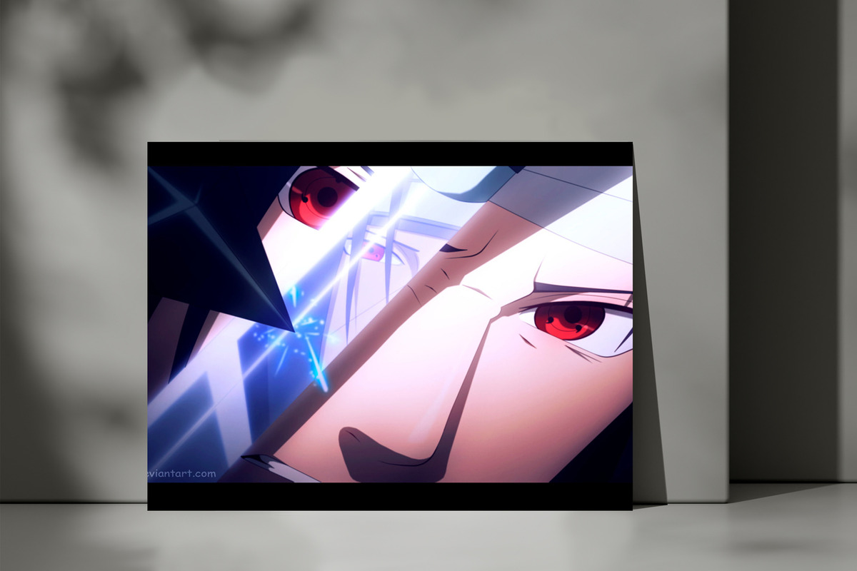 Cuadro Naruto, Uchiha, Kunai 56 50x70 Mdf Memoestampados - Imagen 3