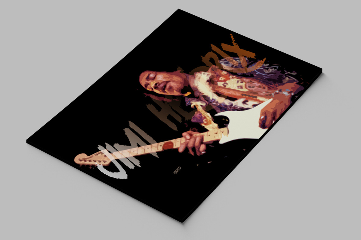 Cuadro 325 Jimi Hendrix 70x100 Mdf Memoestampados - Imagen 2
