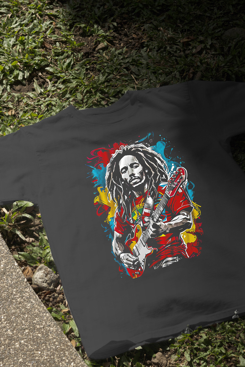 Remera: Bob Marley Guitarra Memoestampados - Imagen 3
