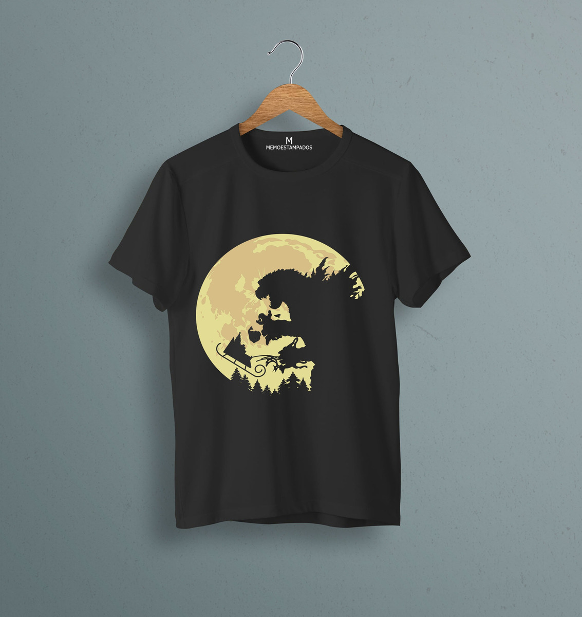 Remera: Godzilla Navidad Silueta Memoestampados - Imagen 5