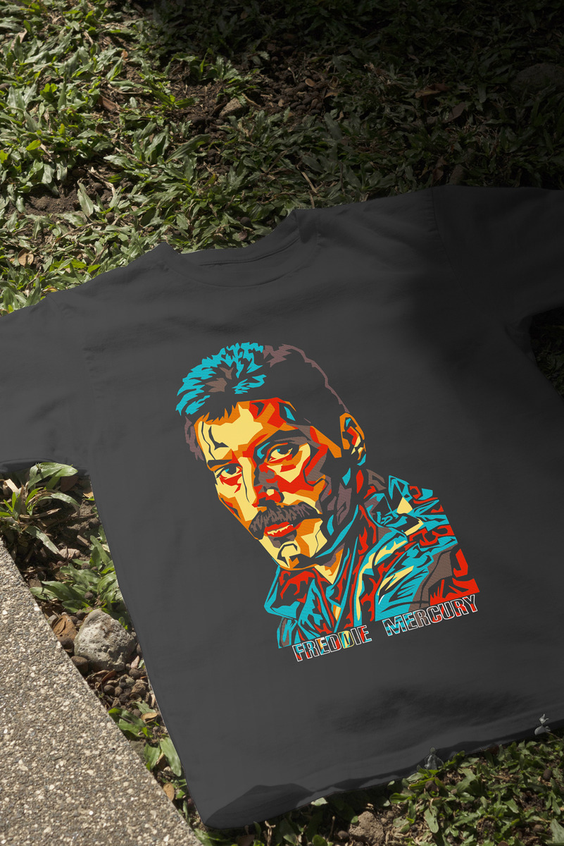 Remera: Freddie Mercury 01 Memoestampados - Imagen 3