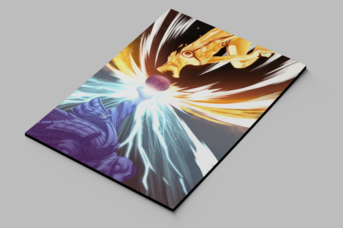 Cuadro Sasuke Y Naruto Kurama 51 30x40 Mdf Memoestampados - Imagen 2