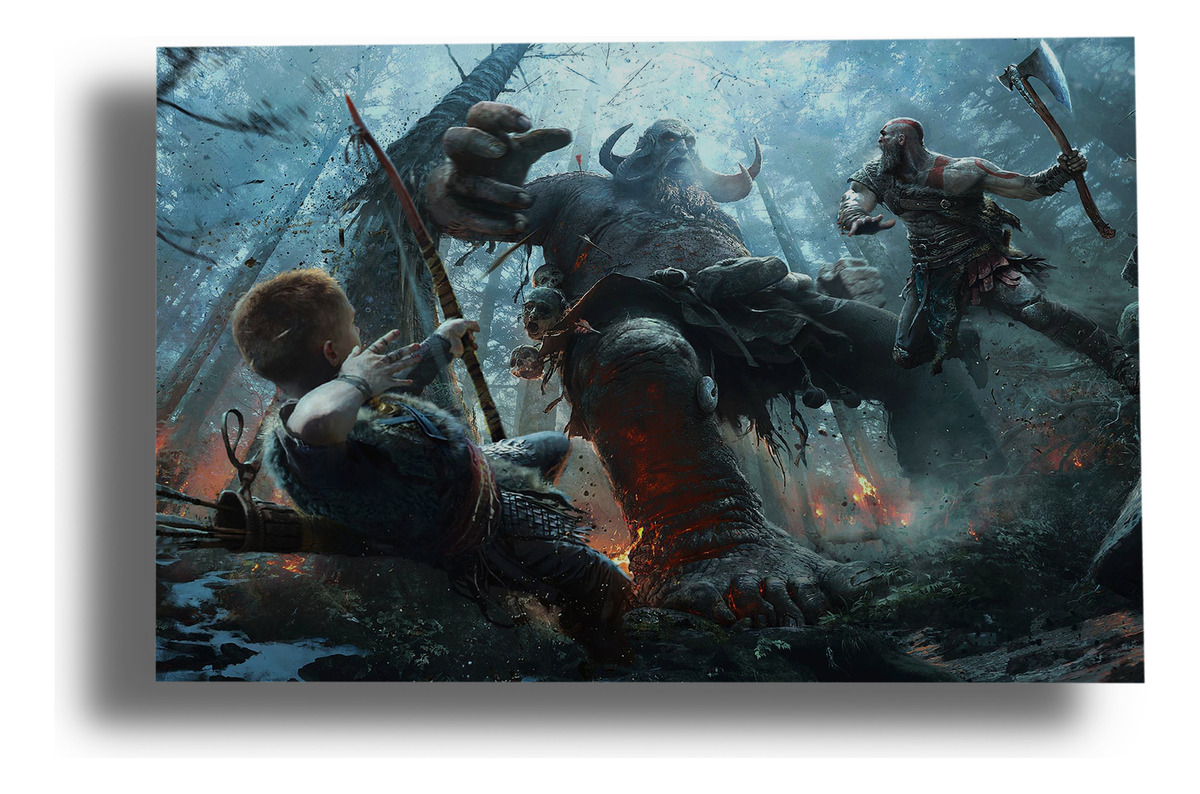 Cuadro 297 Dios De La Guerra 70x100 Mdf Memoestampados